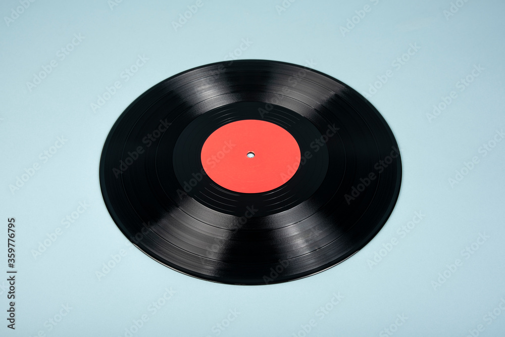 Black vinyl record with red label Black vinyl record with red label