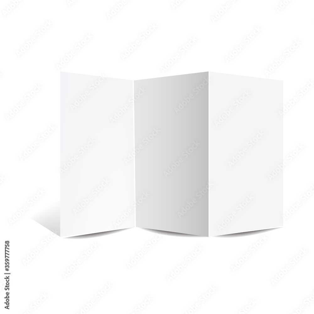 Booklet Mockup Isolated White Background With Gradient Mesh, Vector Illustration Booklet Mockup Isolated White Background With Gradient Mesh, Vector Illustration