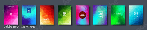 Triangle polygonal abstract background. Colorful gradient design. Low poly shape banner. Vector illustration.