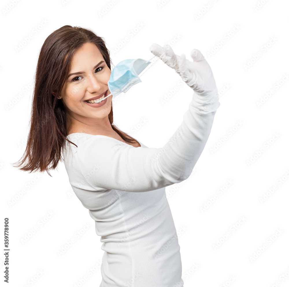 Healthcare worker playing with mask Healthcare worker playing with mask