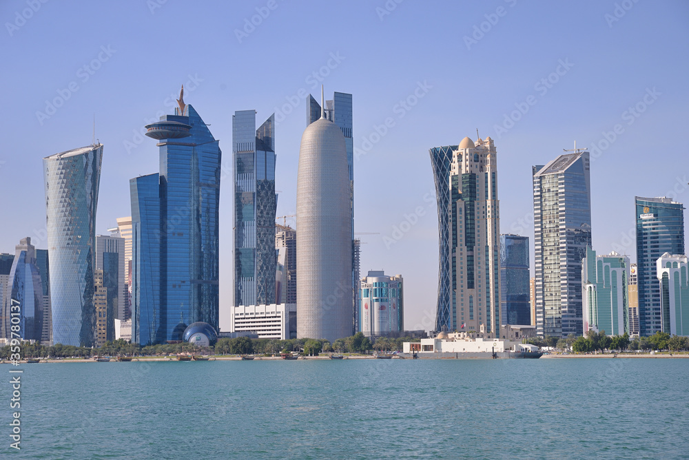 Fototapeta premium DOHA, QATAR'S CAPITAL AND ITS BUILDINGS AND MONUMENTS. 