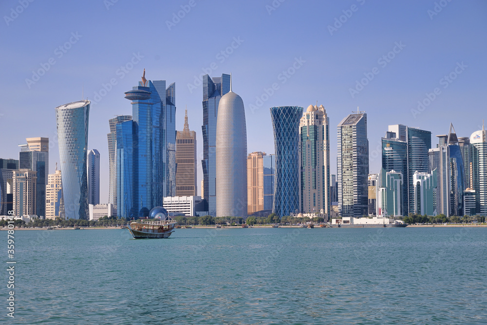 Fototapeta premium DOHA, QATAR'S CAPITAL AND ITS BUILDINGS AND MONUMENTS. 