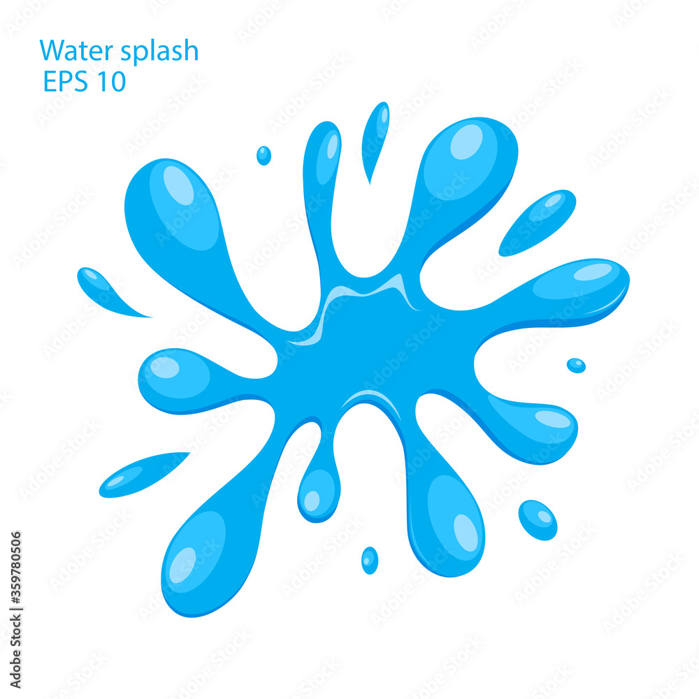 Water. Splash and spray. Set. Vector image.