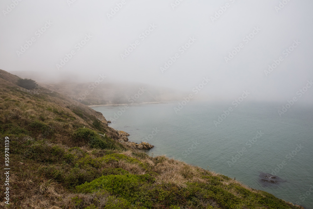 fog over the sea in Point Reyes National Seashore, California