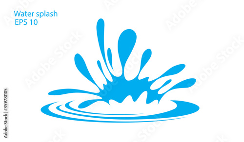 Water. Splash and spray. Set. Vector image.