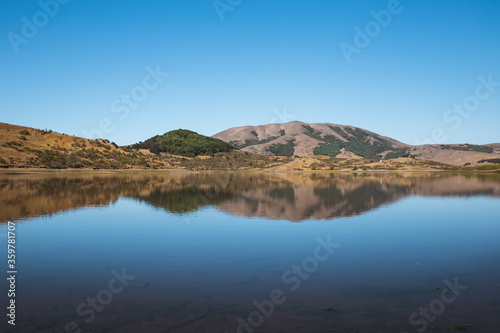 mountain lake reflection