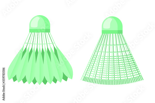 badminton shuttlecock isolated on white
