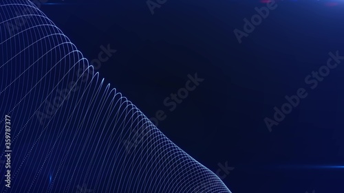 abstract futuristic digital blue motion background, wavy animated surface loop. concept of digital iternet space photo