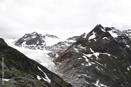 mountain landscape with snow and glacier