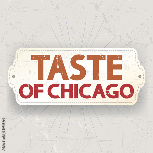 Taste of Chicago vintage banner, poster, card. 
