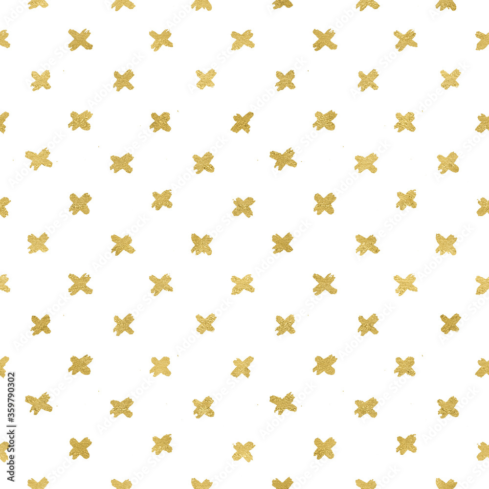 seamless pattern grunge gold texture x crosses on a white background great for packaging and textile design 