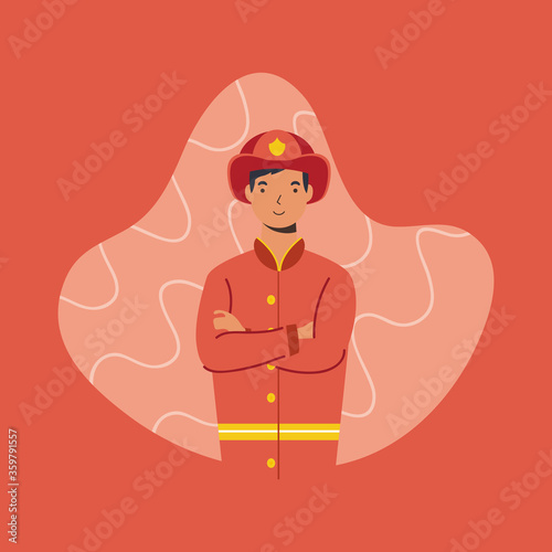 fire fighter essential worker character