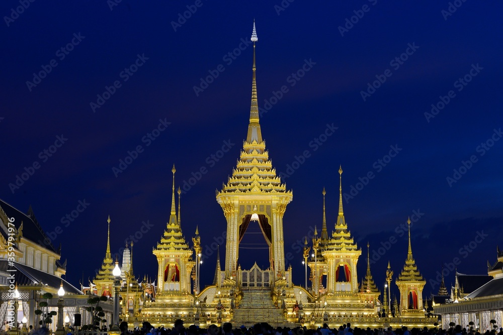 BANGKOK/THAILAND - NOV 10: The Royal Crematorium of His Majesty King Bhumibol Adulyadej (The Late King of Thailand) on the November 10, 2017 in Bangkok Thailand