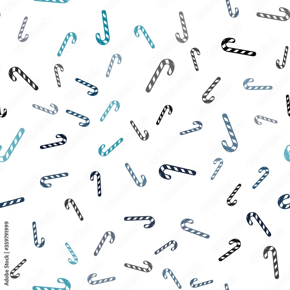 Light BLUE vector seamless texture with xmas sweets, candies. Light BLUE vector seamless texture with xmas sweets, candies.