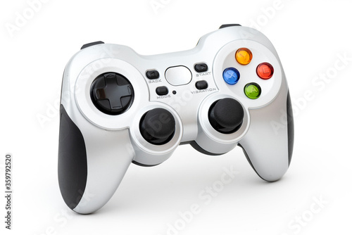 PC wireless game controller (gamepad) on the white background.