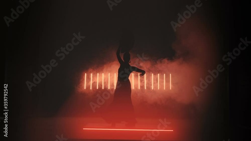 Flamenco Silhouette In Red Smoke