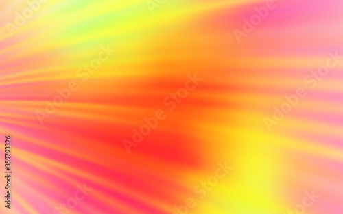 Light Red, Yellow vector background with bent lines. Glitter abstract illustration with wry lines. Colorful wave pattern for your design.