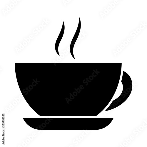 hot coffee cup, silhouette style
