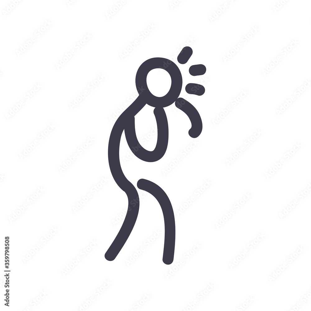 Stickfigure with fever fill style icon vector design Stickfigure with fever fill style icon vector design