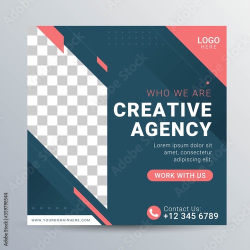 Digital agency social media post square banner template for promotion