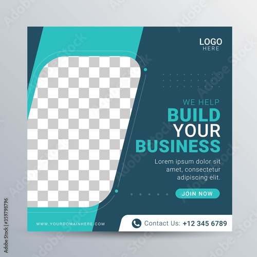 Digital agency social media post square banner template for promotion