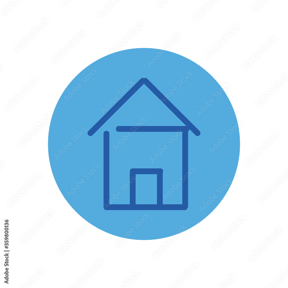 Isolated house block style icon vector design Isolated house block style icon vector design