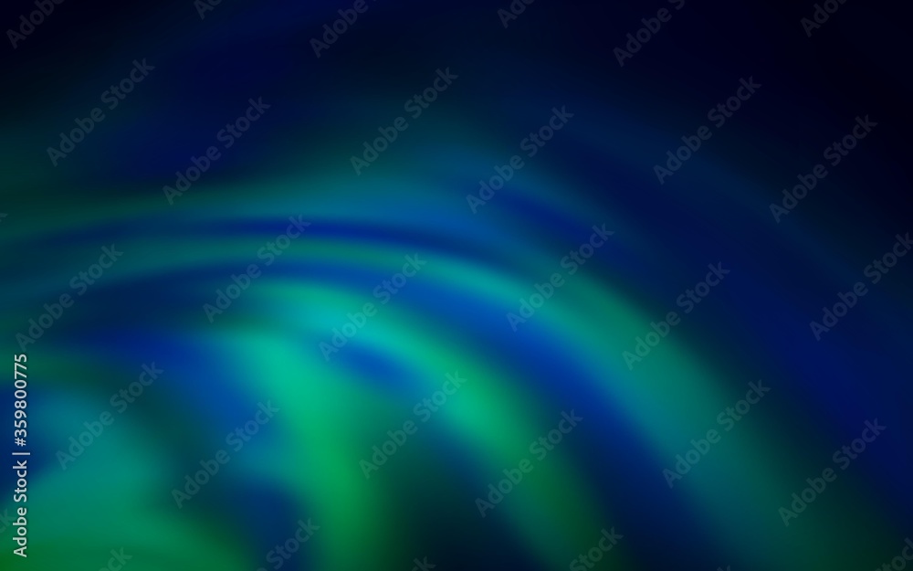 Dark Blue, Green vector background with wry lines. Colorful illustration in abstract style with gradient. Colorful wave pattern for your design.