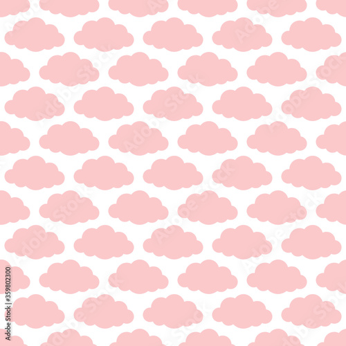 Fluffy cloud seamless repeat pattern background