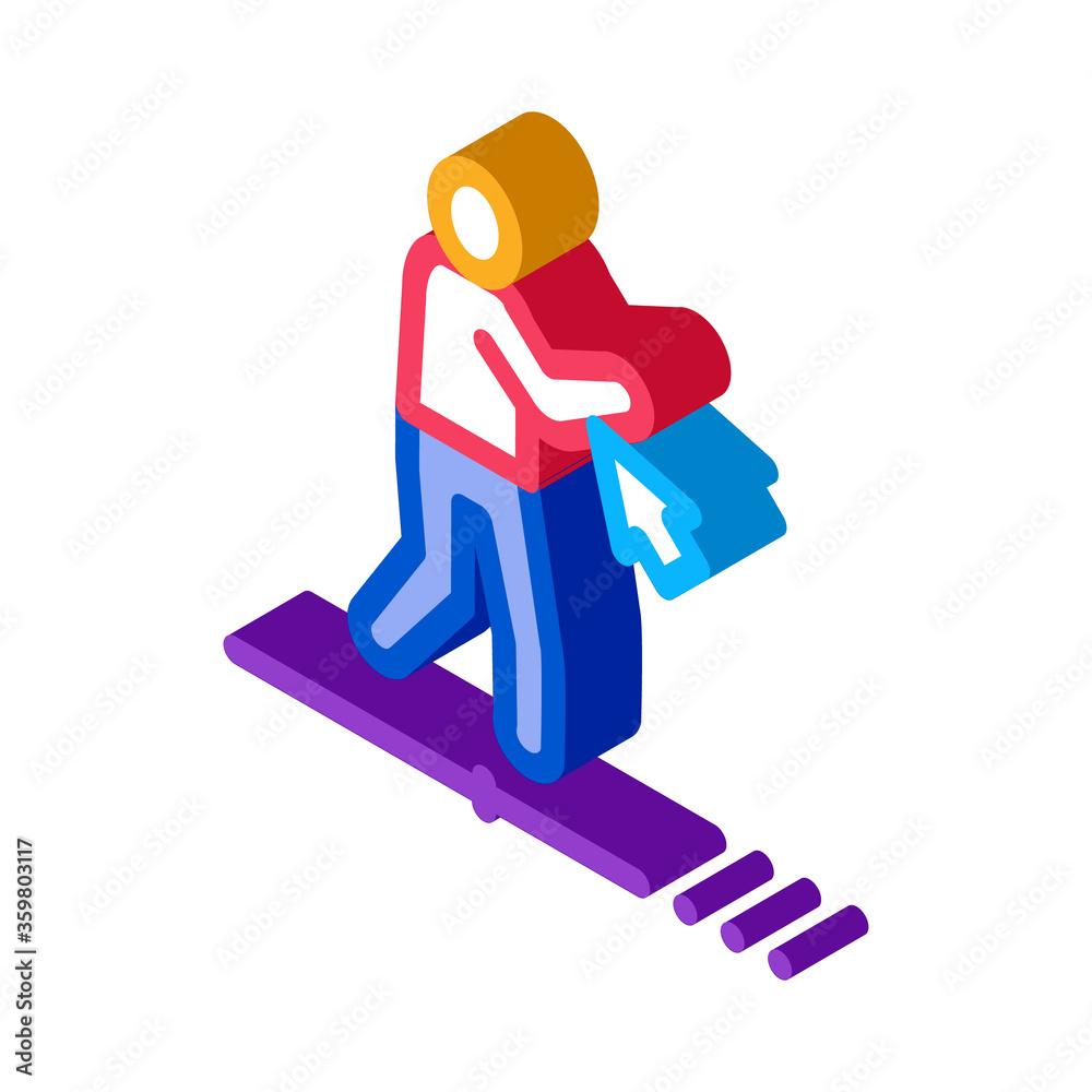 work with movement of man icon vector. isometric work with movement of man sign. color isolated symbol illustration work with movement of man icon vector. isometric work with movement of man sign. color isolated symbol illustration