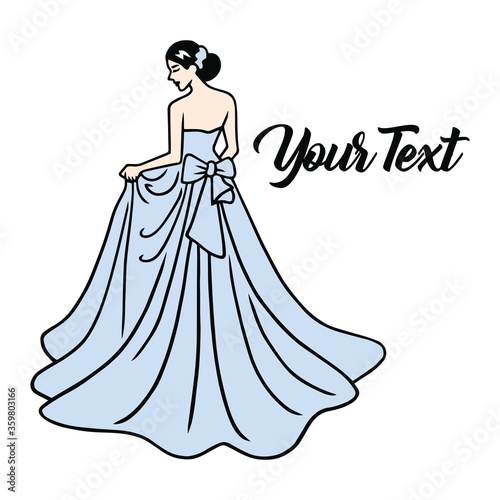 Bridal Wear Fashion Boutique Logo. Wedding Gown Sexy Dress Design Vector Illustration