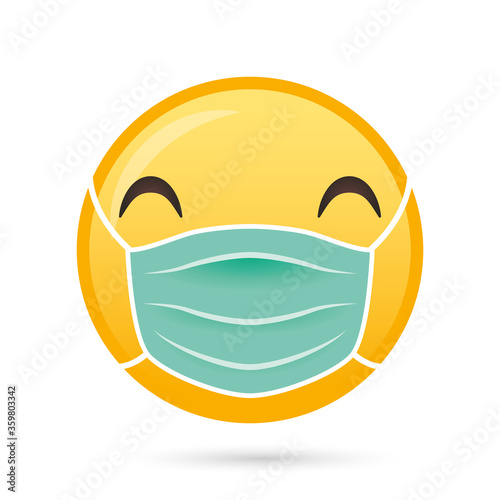 emoji face medical mask funny character