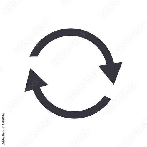 Repeat arrows or circle direction flat style icon vector design