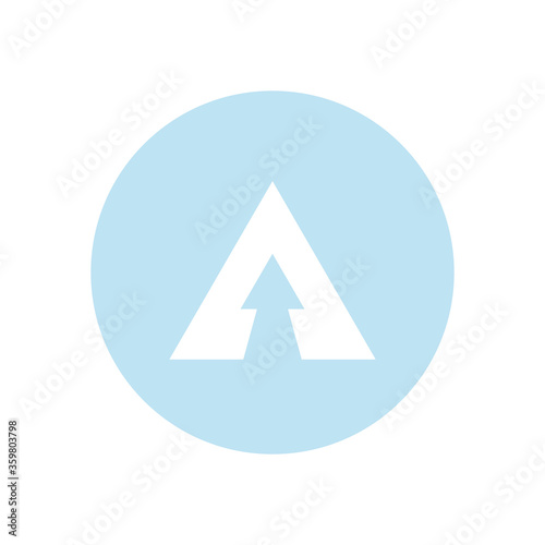 Free Download Up triangle arrow or above direction block style icon vector design - GFXLoad