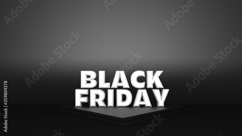 3d render of a black friday text on blackboard