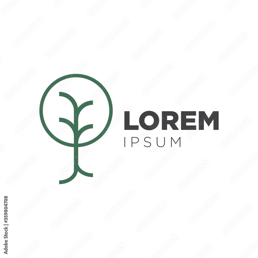 nature logo design template for botanical agriculture company business