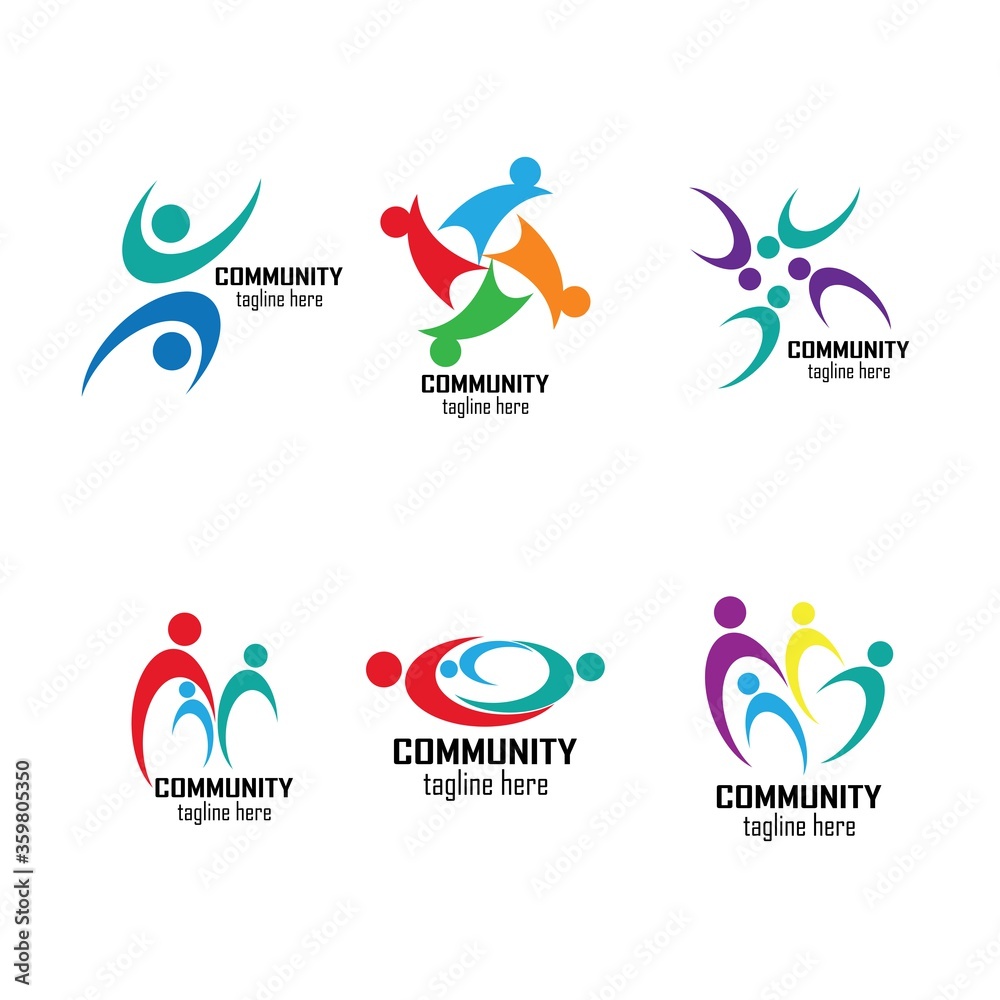 Obraz premium Adoption and community care Logo template vector icon 