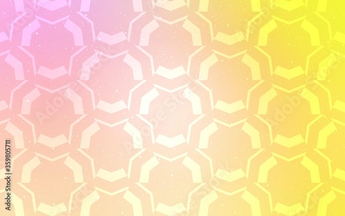 Light Pink, Yellow vector background with curved lines. A circumflex abstract illustration with gradient. A completely new design for your business.