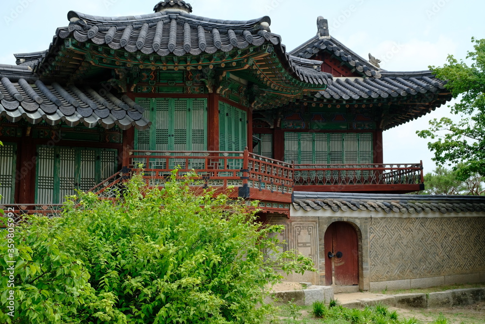 Seoul South Korea - Gyeongbokgung Palace area with traditional outhouses Seoul South Korea - Gyeongbokgung Palace area with traditional outhouses