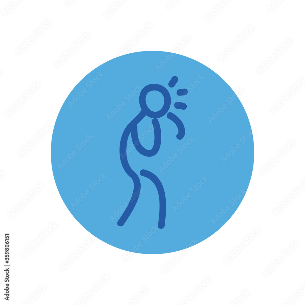 Obraz premium Stickfigure with fever block style icon vector design