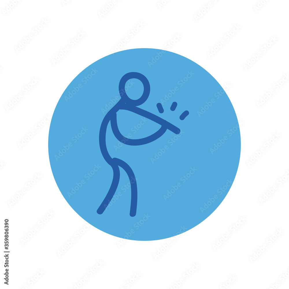 Stickfigure with fatigue block style icon vector design Stickfigure with fatigue block style icon vector design