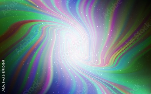 Light Blue, Green vector background with astronomical stars. Glitter abstract illustration with colorful cosmic stars. Pattern for astrology websites.