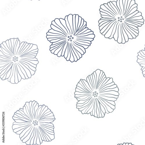 Dark BLUE vector seamless elegant pattern with flowers. Shining colored illustration with flowers. Pattern for trendy fabric, wallpapers. © smaria2015