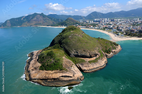 Rio de Janeiro, December 4, 2014.
Aerial Photo of Pedra do Pontal, located in the Recreio dos Bandeirantes neighborhood in the western part of the city of Rio de Janeiro, Brazil. photo