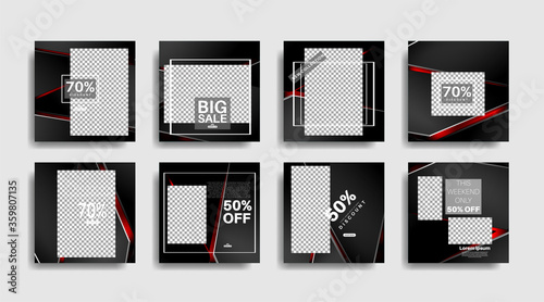 Modern square edited promotional banners for social media posts. vector design illustration