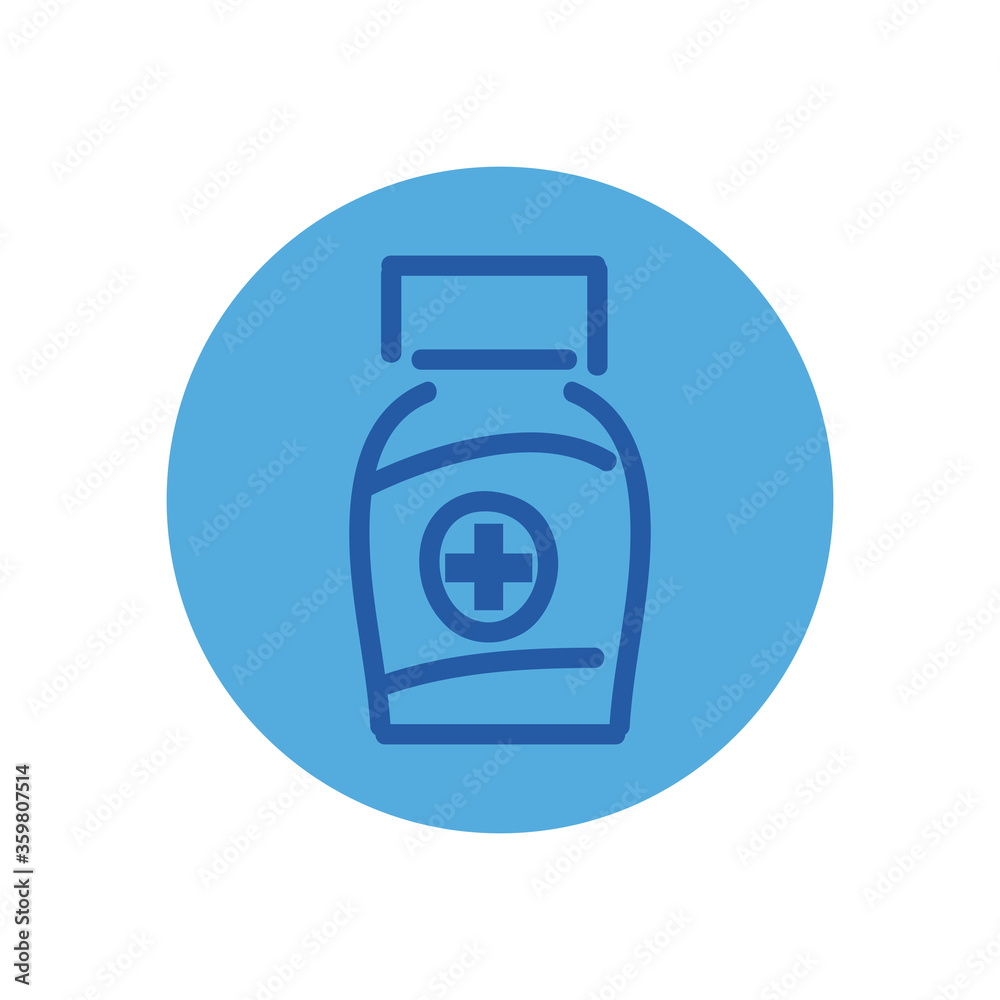 Medicine jar block style icon vector design Medicine jar block style icon vector design
