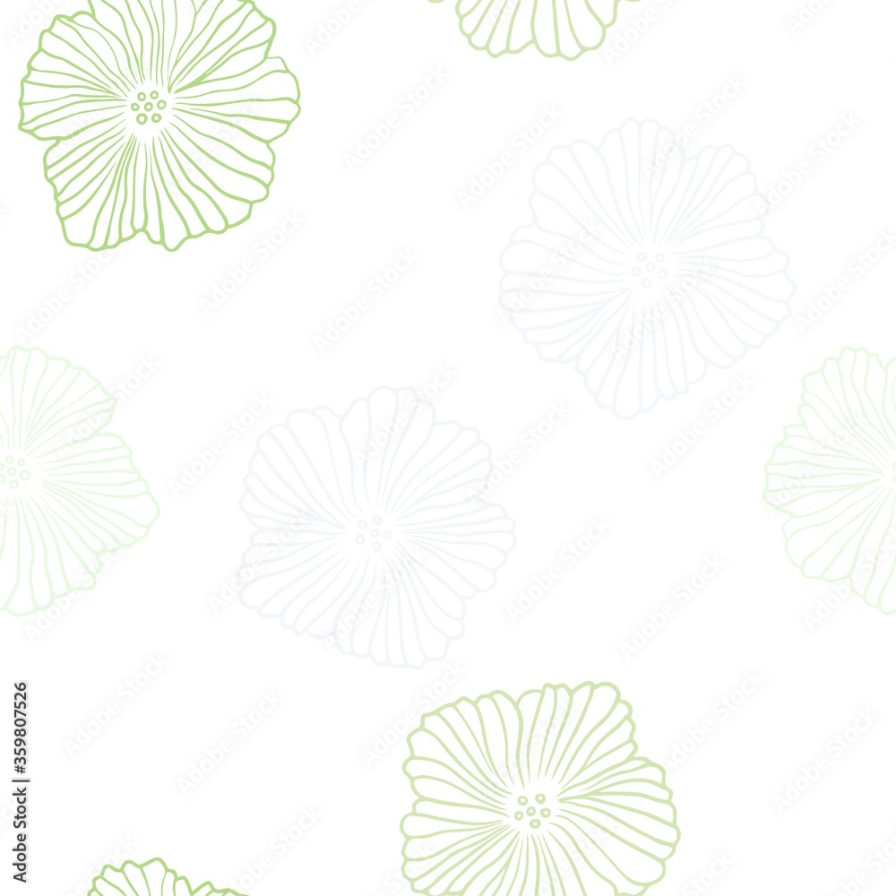 Light Green, Yellow vector seamless abstract pattern with flowers. Sketchy doodle flowers on white background. Pattern for design of fabric, wallpapers. Light Green, Yellow vector seamless abstract pattern with flowers. Sketchy doodle flowers on white background. Pattern for design of fabric, wallpapers.