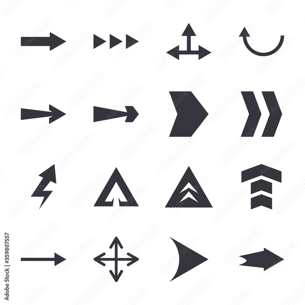 Arrows with differents directions flat style icon set vector design Arrows with differents directions flat style icon set vector design