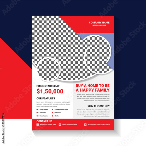 Modern Home Sale Flyer Template Vector. creative, corporate,  brochure, 