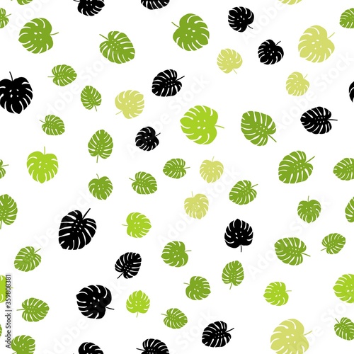 Light Green, Yellow vector seamless abstract pattern with leaves. Doodle illustration of leaves in Origami style with gradient. Pattern for trendy fabric, wallpapers.