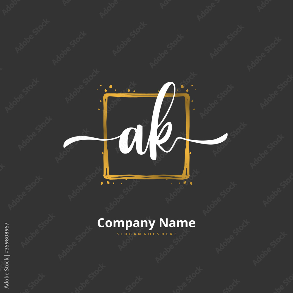 A K AK Initial handwriting and signature logo design with circle. Beautiful design handwritten logo for fashion, team, wedding, luxury logo. A K AK Initial handwriting and signature logo design with circle. Beautiful design handwritten logo for fashion, team, wedding, luxury logo.